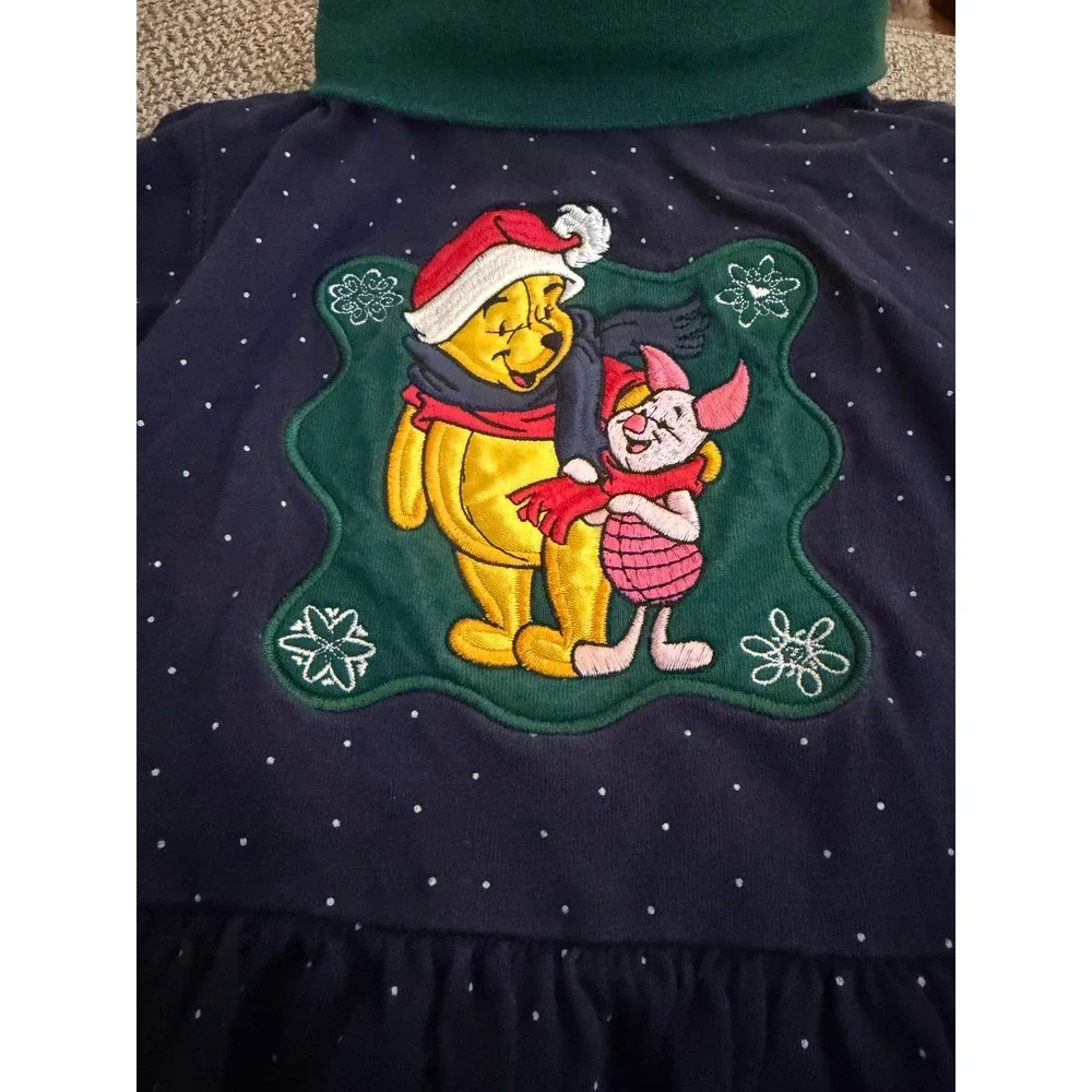 Vintage RARE 90's The Disney‎ Store Winnie The Pooh Turtleneck Long Sleeve Dress